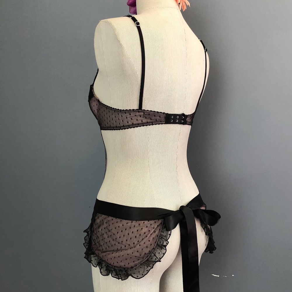 80s Backless Sheer Victoria's Secret Sexy Little Things / Polka Dot Li… - Picture 3 of 5